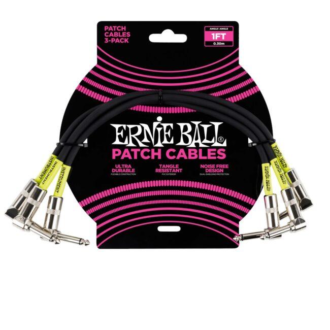 Ernie Ball 1' Patch Cable Black - 3 Pack