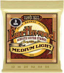Ernie Ball Earthwood 80/20 Bronze Medium-Light 3 Pack