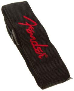 Fender 2" Black Poly Strap with Red Logo
