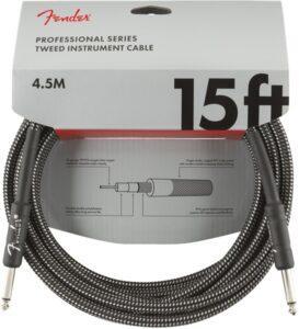 Fender Professional Series 15' Instrument Cable Gray Tweed